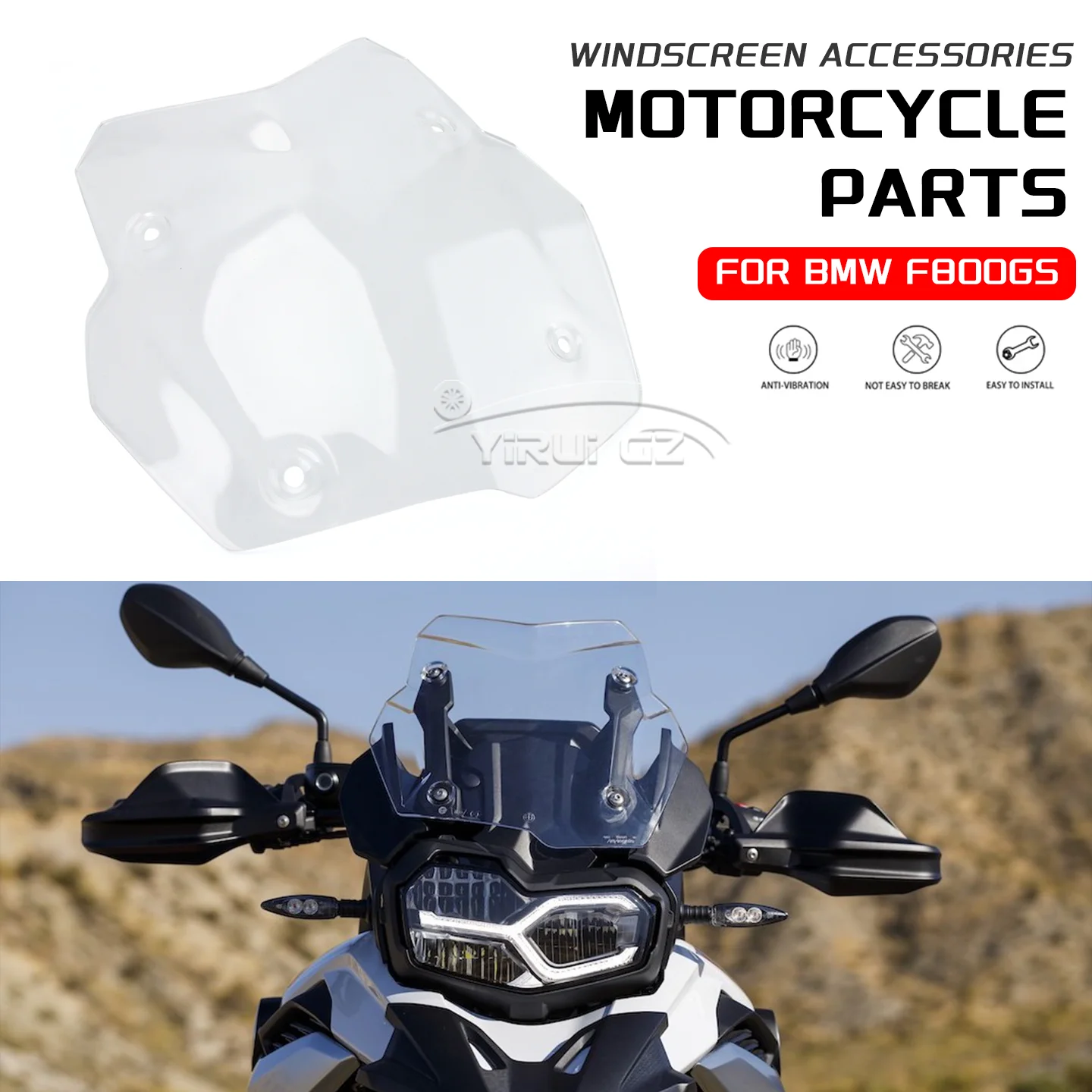 

For BMW F800GS F800GS F800GS 2025- Motorcycle Windscreen Windshield thicken Wind Shield Screen F800GS F800GS F800GS F800 GS 2025