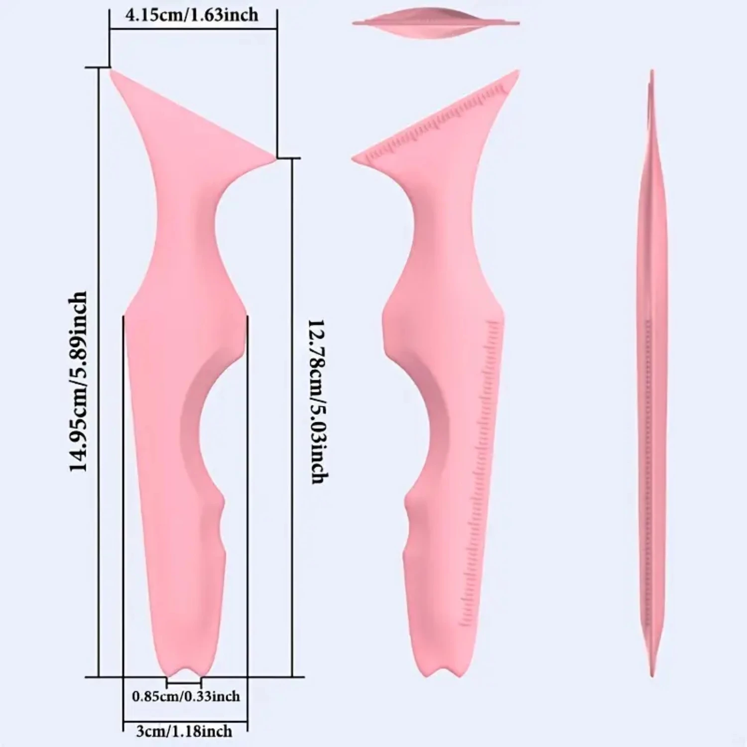 Beginners 5-in-1 siliconen herbruikbare eyeliner-stencils voor nauwkeurige gevleugelde ogen, schone make-uptools voor wimperscherm, wenkbrauwscher