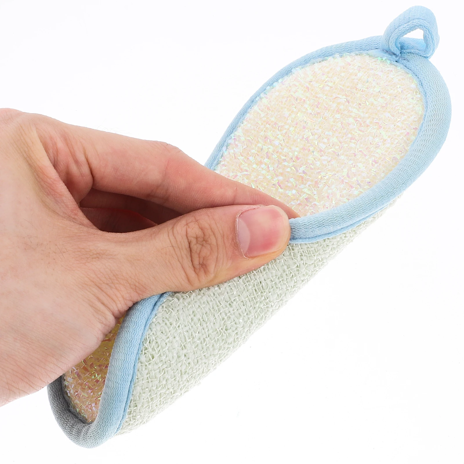 

6pcs Blue Beige Bamboo Fiber Non Stick Oil Sponge for Kitchen Dishes Pots Sinks Cleaning Tools Reusable Scrub