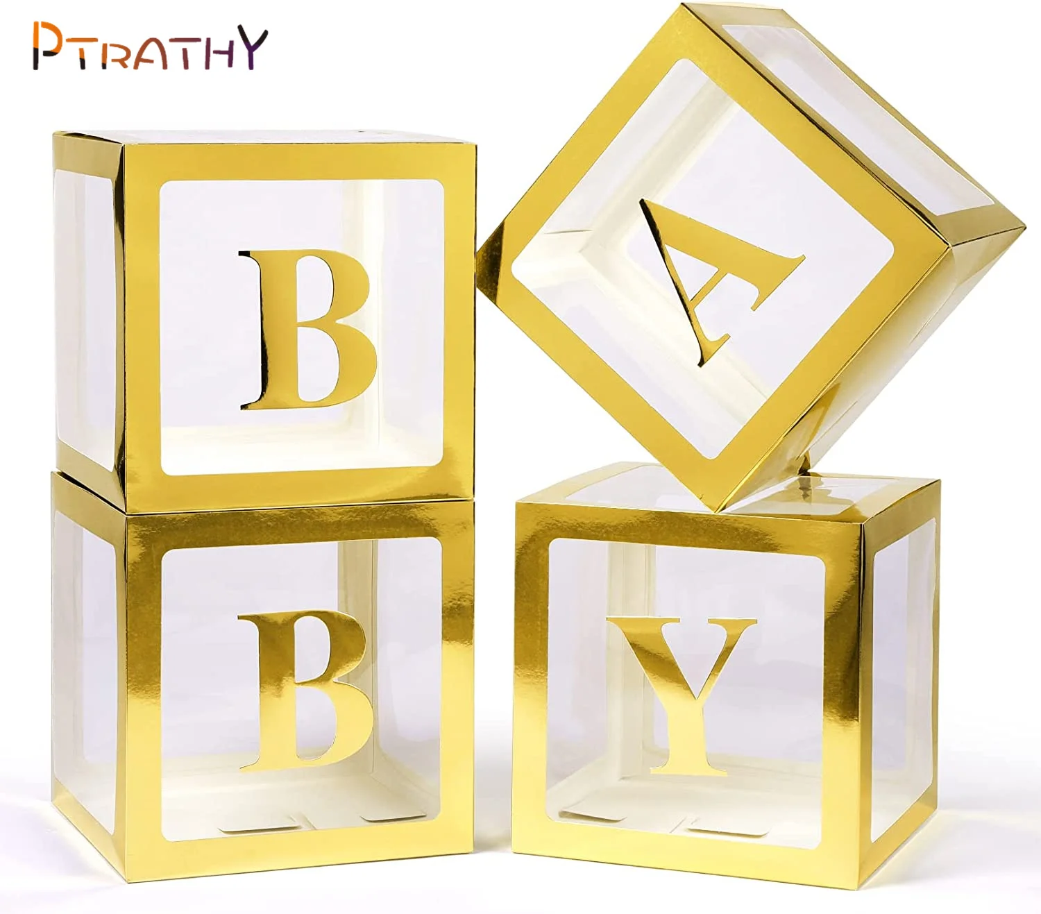 

1set 30cm Gold BABY Transparent Balloon Box Boy Girl 1st Birthday Party Decorations Kids Wedding Decor Babyshower Supplies