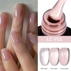 LILYCUTE 7ML Nude Jelly Gel Nail Polish Pudding Translucent Color Gel Polish Semi Permanent UV Gel Varnish For Nail Art Manicure