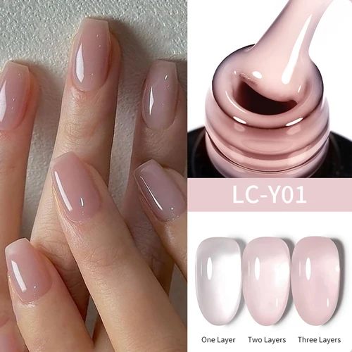 LILYCUTE 7ML Gel de gelatina desnuda esmalte de uñas pudín Color translúcido esmalte de Gel semipermanente barniz de Gel UV para manicura artística de uñas
