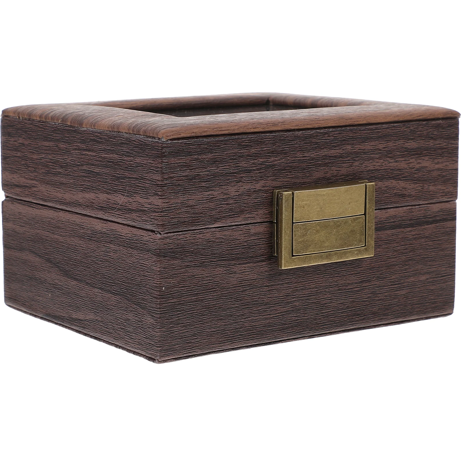 

Vintage Wood Jewelry Box Small Organizer Case for Rings Necklaces Bracelets Earrings Keepsakes Storage Display Box
