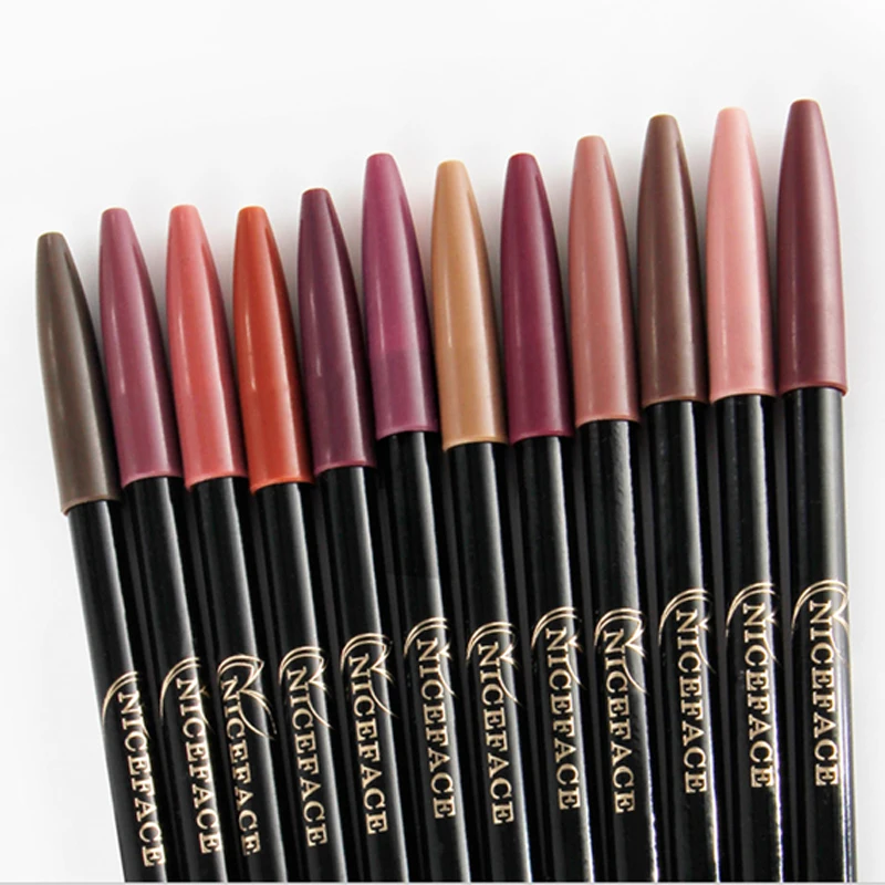 12 Colors Brand Lip Pencils Matte Lipliner Pencil Waterproof Makeup Lips 2020 Matte Lipstick Lip Liner Pen Smooth Nude Cosmetics