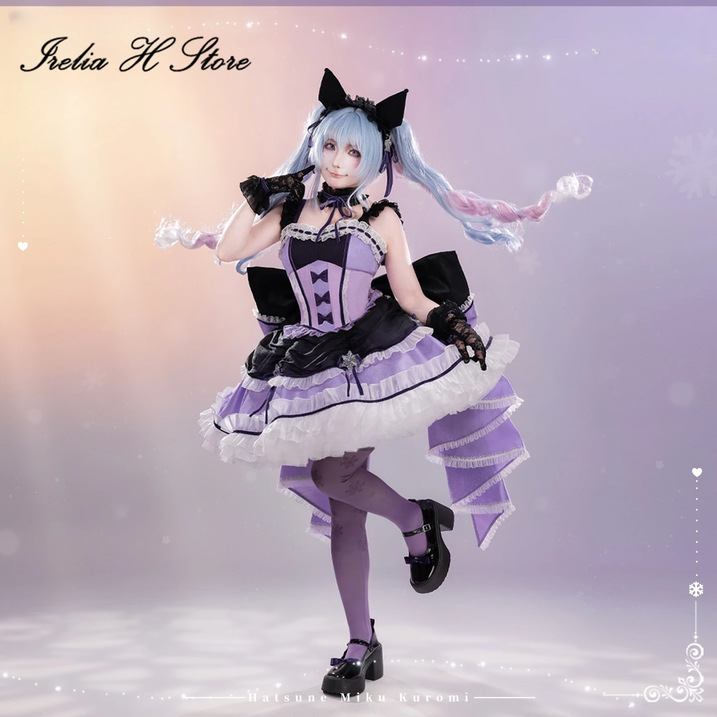 

Irelia H Store Mikuu карнавальный костюм для женщин, фиолетовое платье Лолиты, женское платье для Хэллоуина, фан-арт, праздничное платье