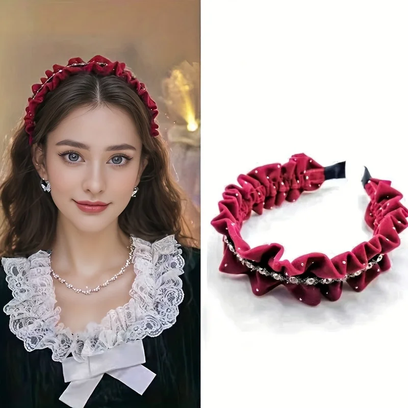 Fashion Satin Pearl Wide Headbands Woman Temperament Elegant Hair Bands Female Retro Versatile Hair Hoop Hair Accessories