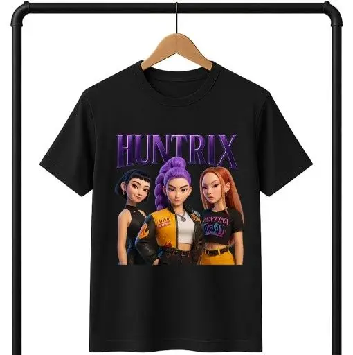 2025 جديد KPop الشيطان هنتر أنيمي Harajuku عادية فضفاضة مريحة القطن الخالص تيشيرت بأكمام قصيرة للرجال والنساء