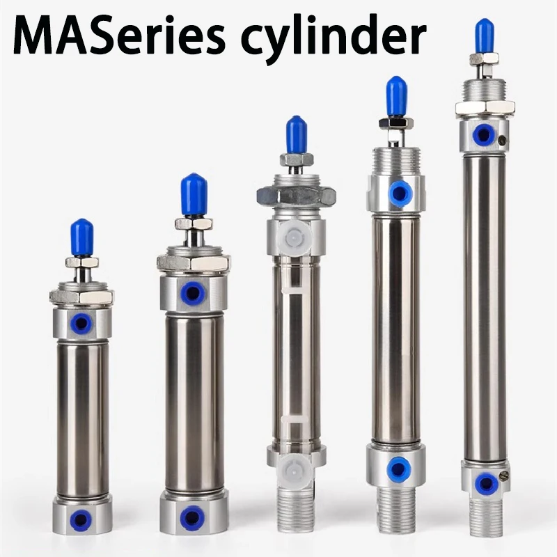 Stainless Steel Double Action MA Type with Magnet 16/20/25/32/40mm Bore 25/50/75/100/125/150/175mm Stroke Pneumatic Cylinder