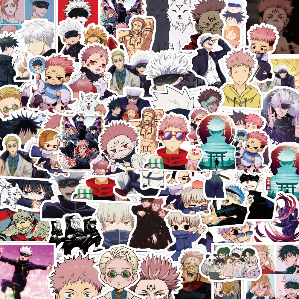 10/30/60pcs Cute Cartoon Jujutsu Kaisen Stickers Anime Graffiti Decals for Kid Toy DIY Motorcycle Luggage Phone Car Cool Sticker