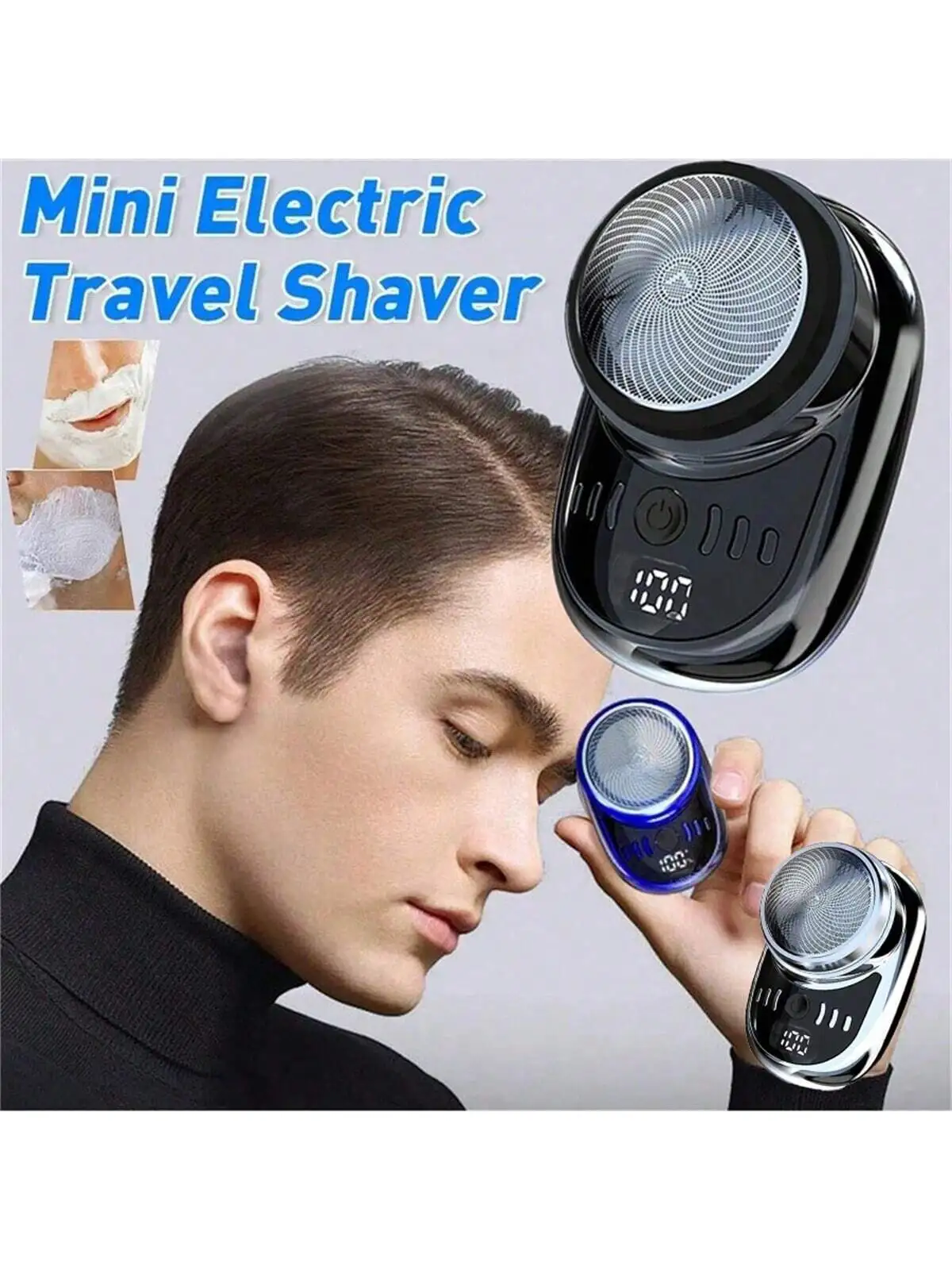 

Мини-электрическая дорожная бритва карманного размера, моющаяся, перезаряжаемая, портативная, безболезненная, беспроводная, водостойкая бритва для лица, бороды