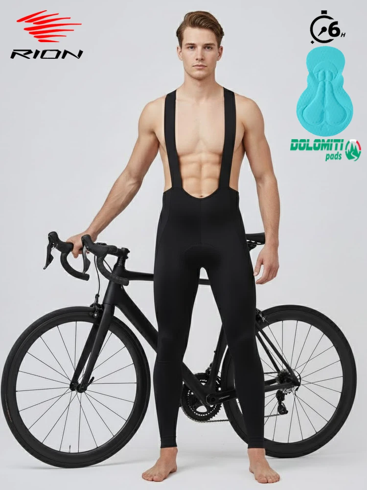 AliExpress RION Cycling Pants Men Road Bike Bibs Tights MTB Long Trousers DOLOMITI Pad 6H Bicycle Clothing Spring Autumn Windproof Outdoors