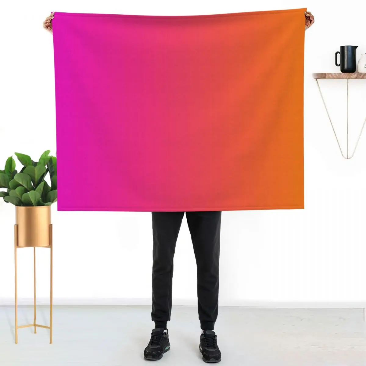 Pink and Orange Ombre Throw Blanket Sofa Quilt blankets ands Comforter Bed covers anime Soft Plaid Blankets