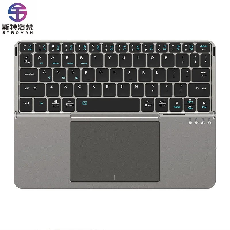 Mechanical USB-C Scissor Foldable Slim Portable Mini Wireless Keyboard with Touchpad & Digital Keypad