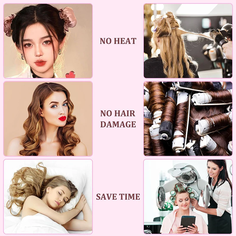 Heatless Curling Rod No Heat Hair Curler Silk Curls Soft Hair Rollers Sleeping Headband Lazy Hair Curlers Hair Styling Tools