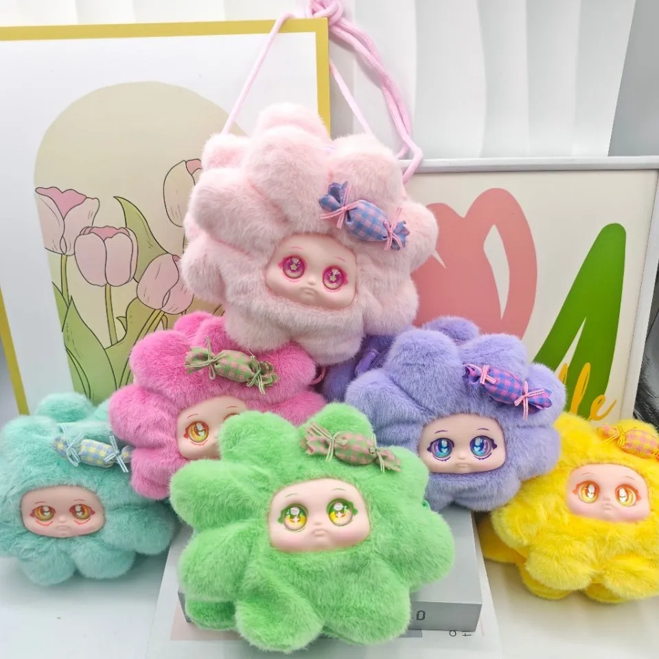 

New women's flower crossbody bag from Southeast Asia, trendy handbag, cute plush doll backpack, claw machine doll
