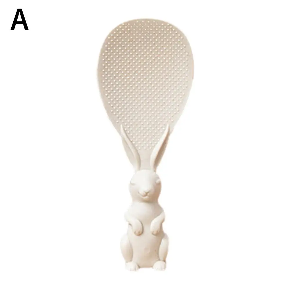 Home Non-stick Rice Paddle Rice Scoop Cute Bunny Standing Rice Shovel Utensils Kitchen Rabbit Spoon Food Service D2O8