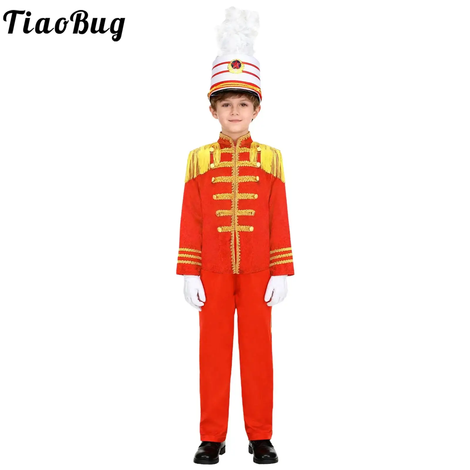 

Boys Girls 60s Revolution Mod British Hippie Music Star Costume Outfit Halloween Party SGT Sergeant Pepper Performance Dress Up