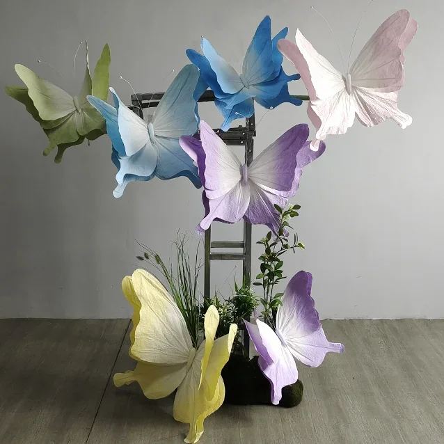 Artificial Giant Butterfly Paper Flower Wedding Decor Road Guide Birthday Party Event Backdrop Decor Window Layout Butterflies view 3
