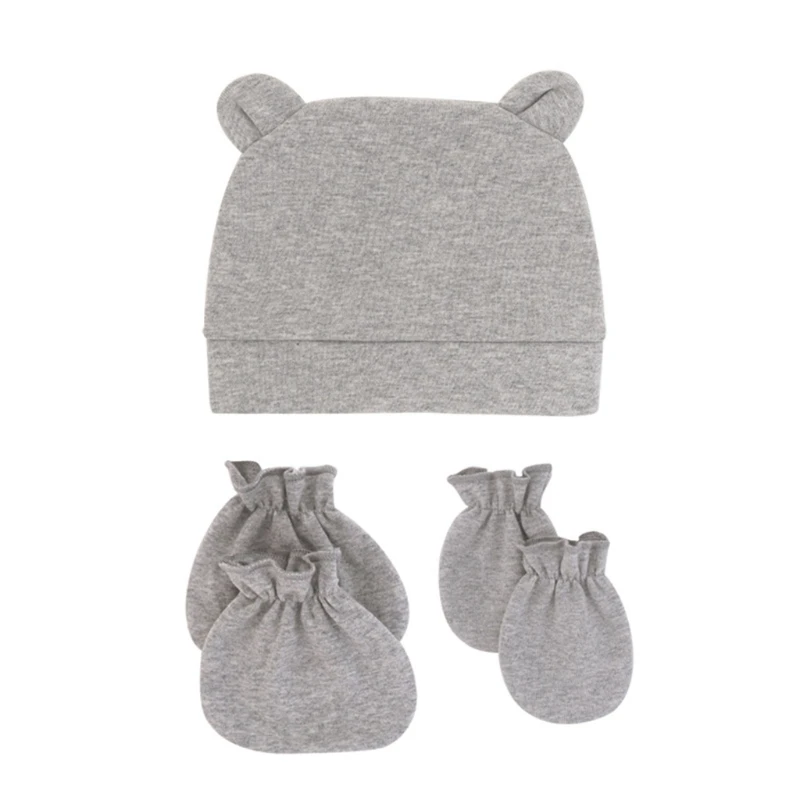 Soft Cotton Newborn Baby and Mitten Socks Set Breathable Infants Cloth Dropship