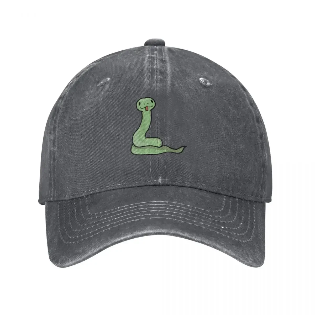 Cute and Happy Green Snake Baseball Cap Rave Kids Hat For Man Women's