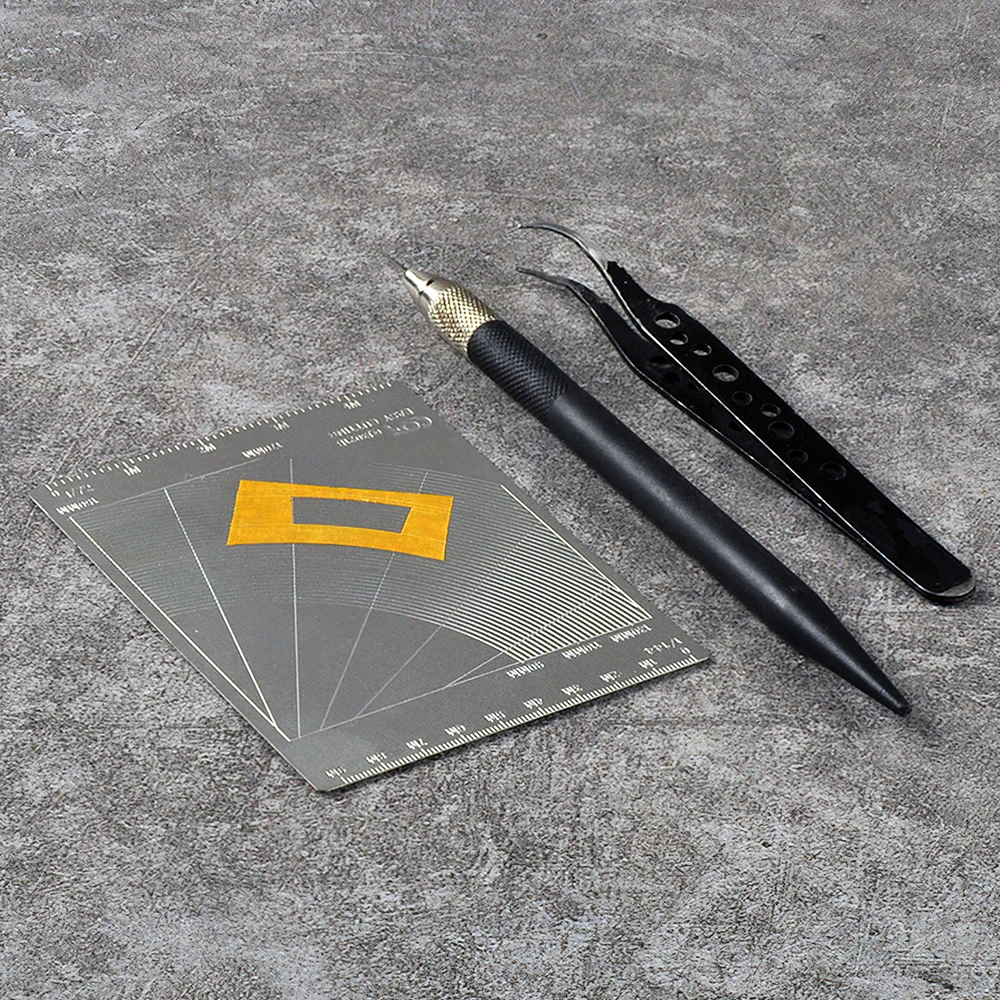 Stainless Steel Model Masking Sheet Easy Cutting Type Board Mat DIY Hobby Craft Tool