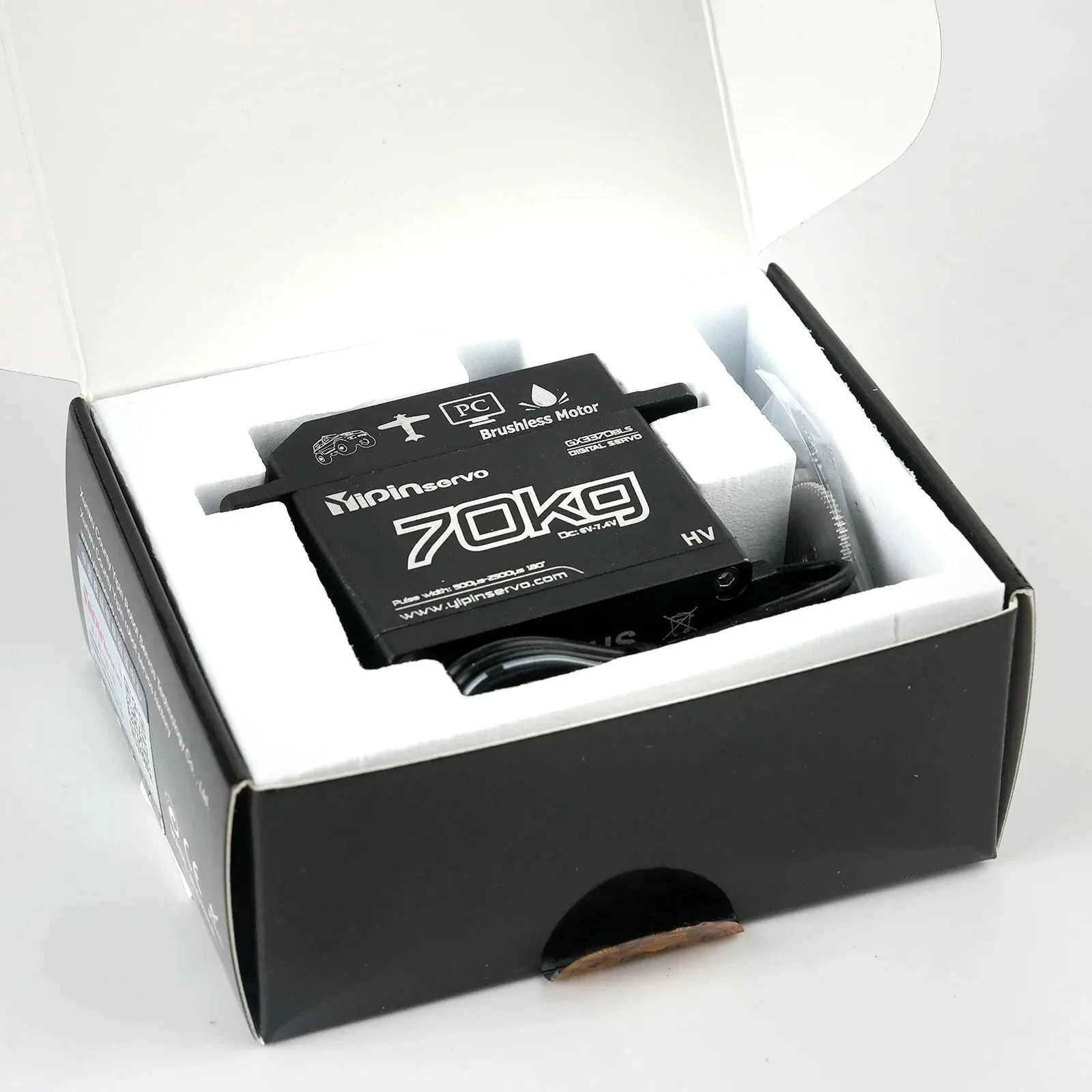 GX3370BLS 70KG Cyfrowy Bezszczotkowy Serwomotor Wodoodporny IP67 Pełny Metalowy Przekładnia ze Stali Nierdzewnej do Samochodów RC Łodzi Samolotów Helikopterów