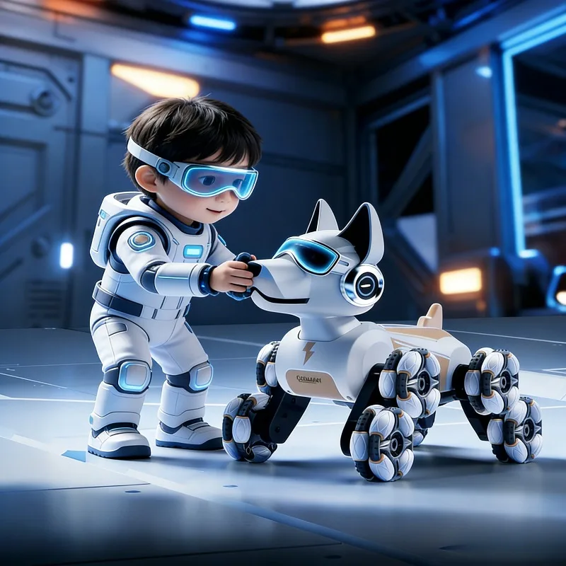 หุ่นยนต์สุนัขผาดโผนอัจฉริยะ AI |   ของเล่นควบคุมด้วยท่าทางไฟฟ้า - ของขวัญวันเกิดสำหรับเด็กและเด็กผู้ชาย