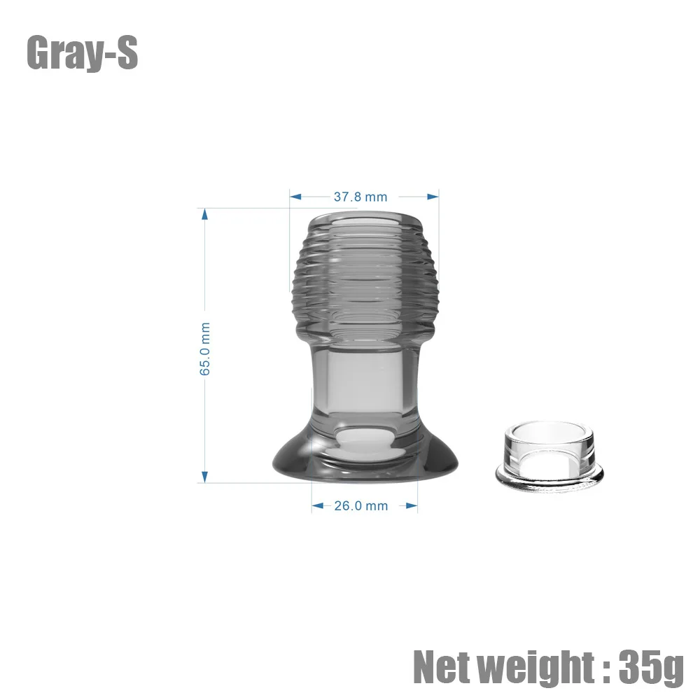 Hollow Anal Plug Ribbed Transparent Butt Plug Silicone Anal Tunnel Enema Dilator Stretching Adult Sex Toy for Men Women Gay - view 4