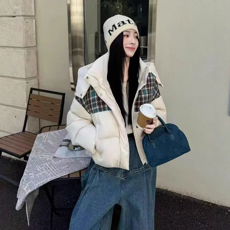 

Зимний короткий пуховик с капюшоном в сетку, женский пуховик на белом утином пуху, парка, верхняя одежда, женские толстые теплые пушистые куртки на молнии