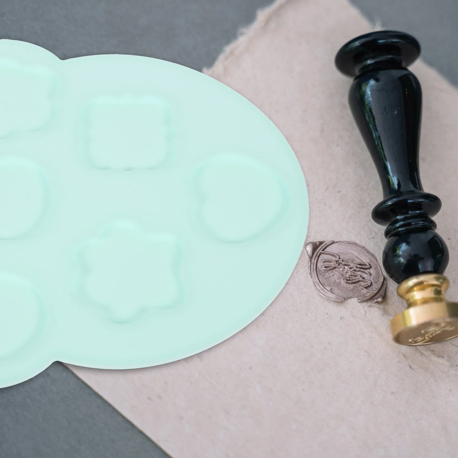 

Seal Mold Silicone Stamp Molds for DIY Craft Easy Release Durable Compact Bear Head Wax Seals Mold Hardware