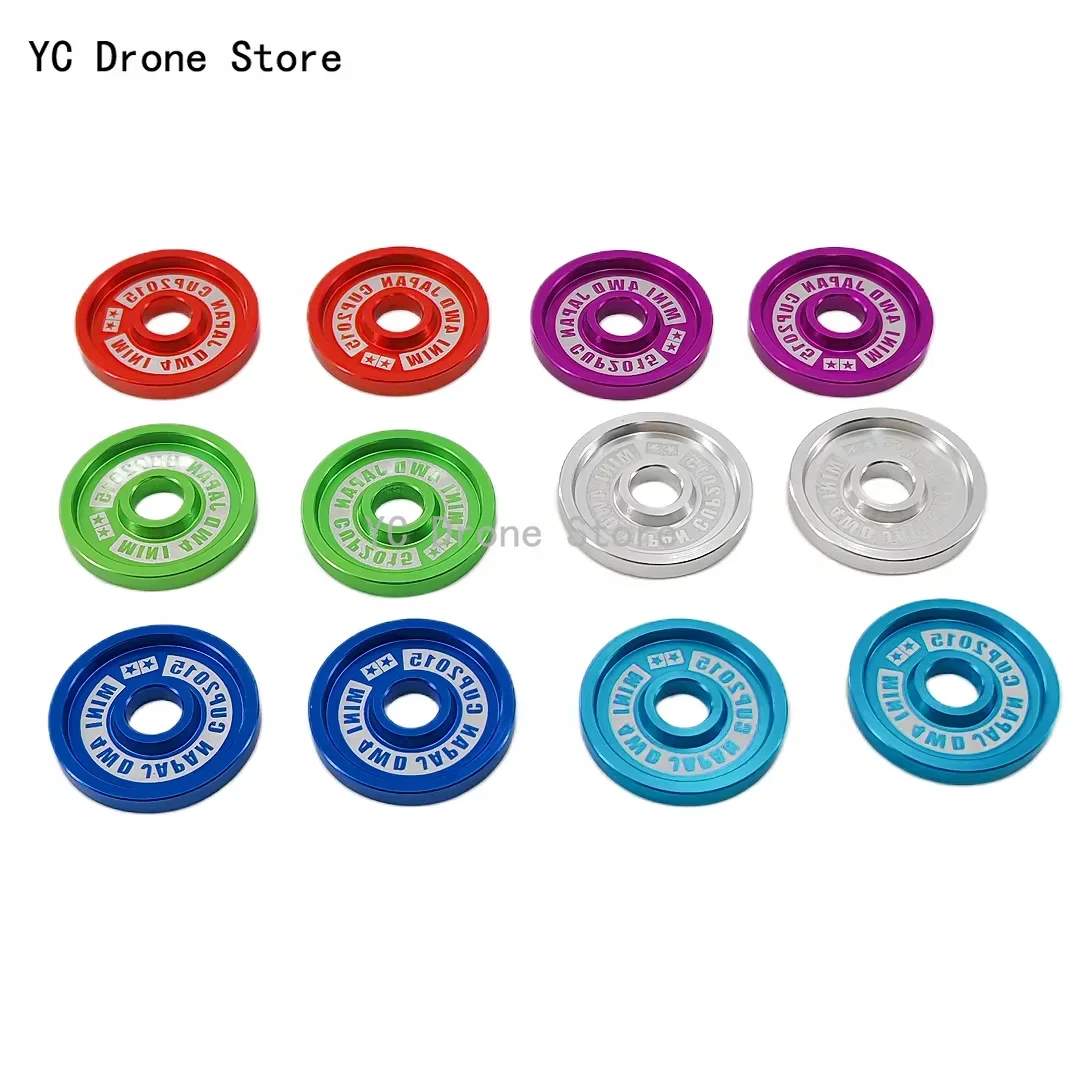 JCUP 19mm Aluminum Alloy Roller Guide Wheel Lightweight Hollow Design Upgrade Parts for Tamiya Mini 4WD Racing Car