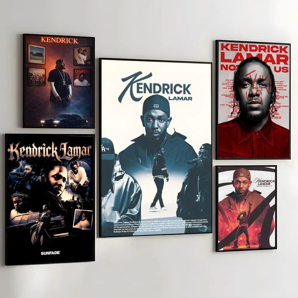 Rapper K-Kendrick L-Lamar Painting Calligraphy Self Adhesive Wall Art Waterproof Print For Bedroom Living Hallway Home Decor