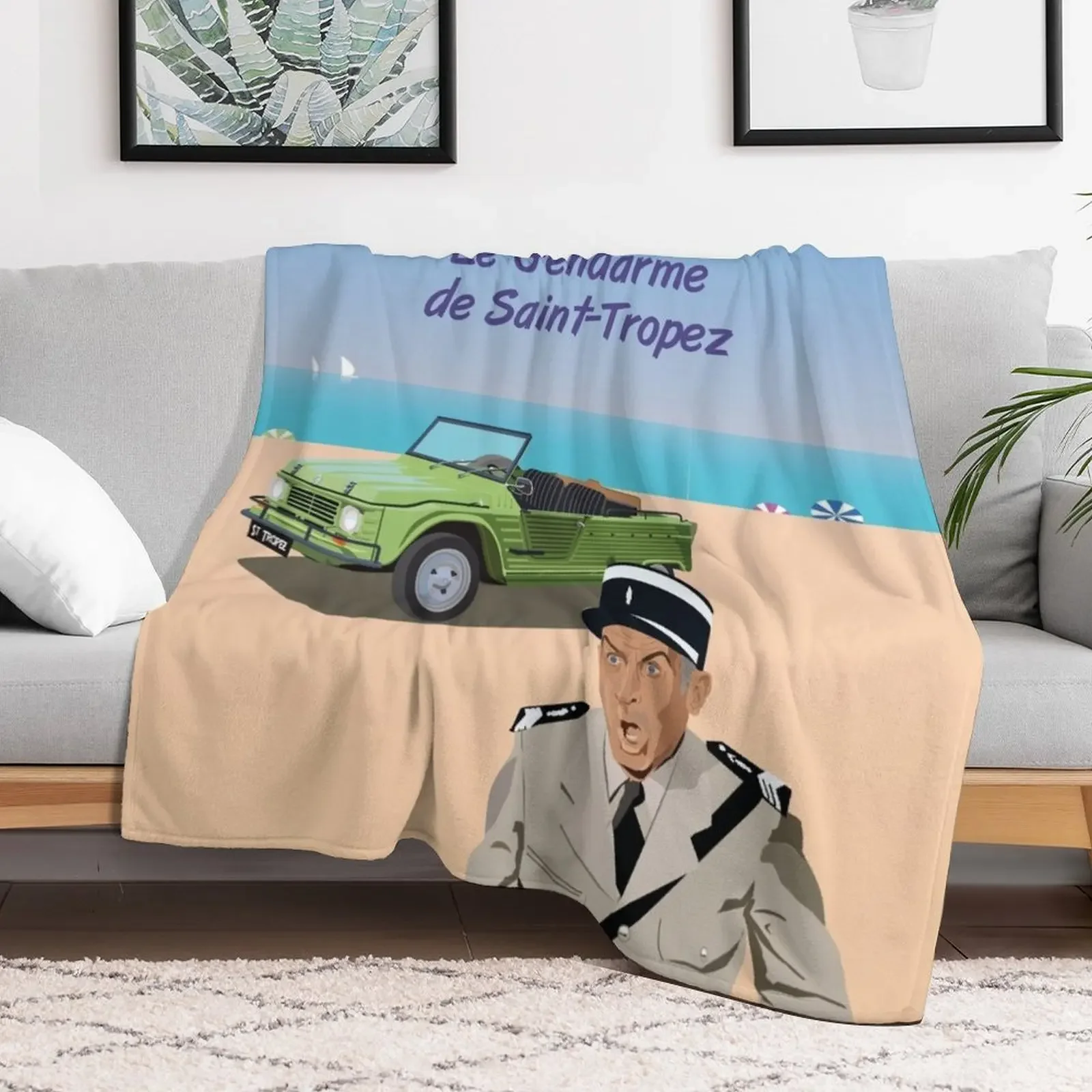 The gendarme of Saint-Tropez Throw Blanket Ultra Soft Flannel Fleece Blanket for All Seasons