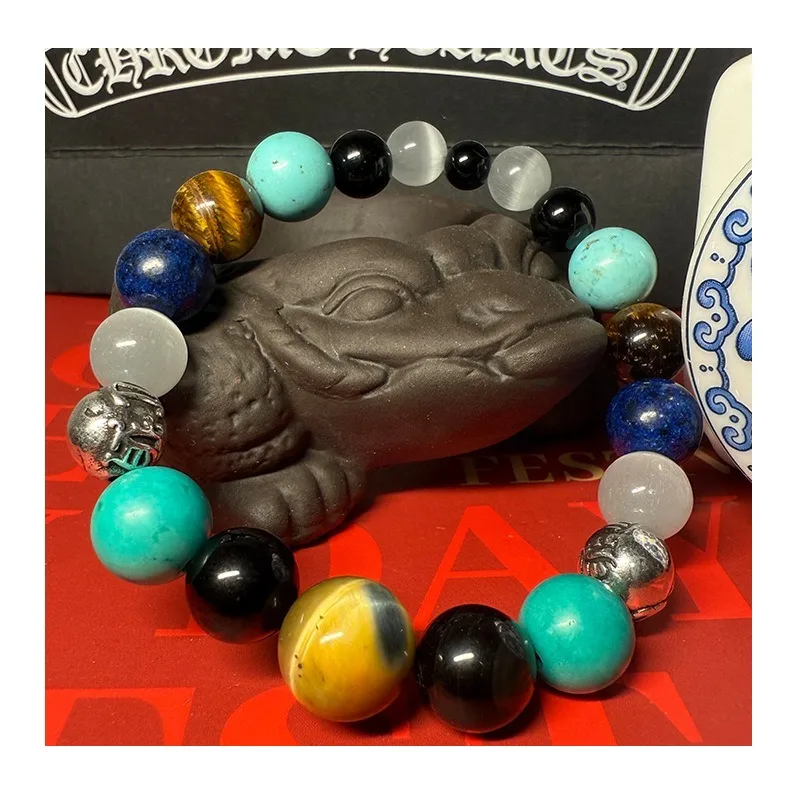 

Браслет Seven Star Lianzhu из натурального камня: кристалл, кошачий глаз, обсидиан, тигровый глаз. Горячая распродажа.