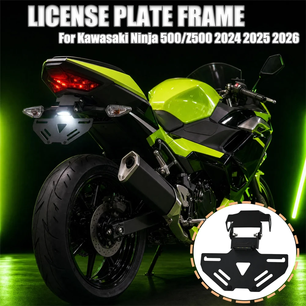 

For Kawasaki Ninja 500/Z500 2024 2025 2026 Motorcycle Accessories License Plate Holder Fender Eliminator Registration Bracket