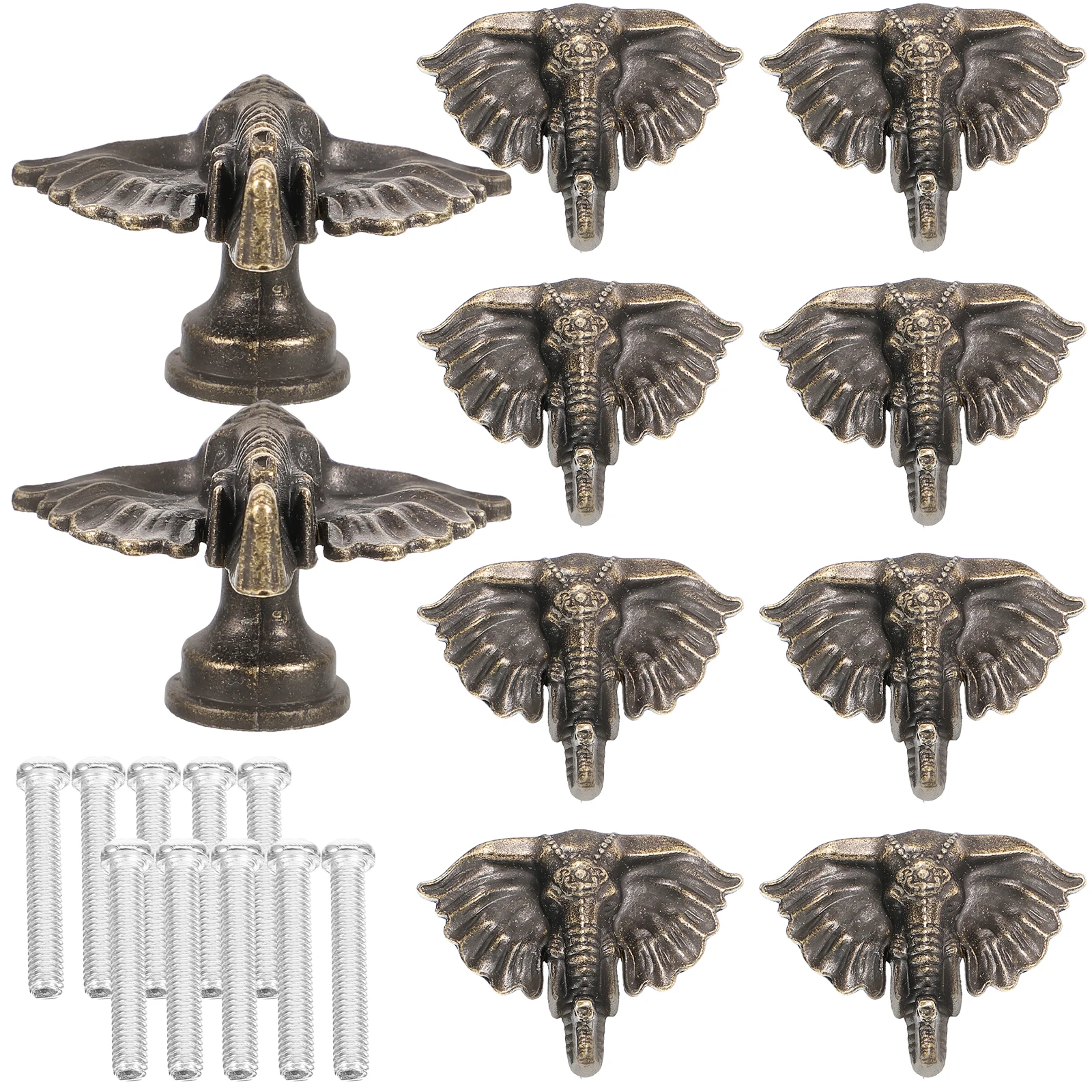 

10Sets Vintage Animal Head Drawer Pull Handles Zinc Alloy Cabinet Handles for Dressers Kitchen Drawers Bathroom