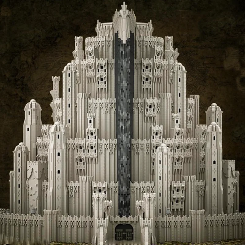 99538PCS Customized MOC Modular Movie King Of Ring Gondor Minas Tirith Castle Model Building Blocks Bricks Children birthday toy