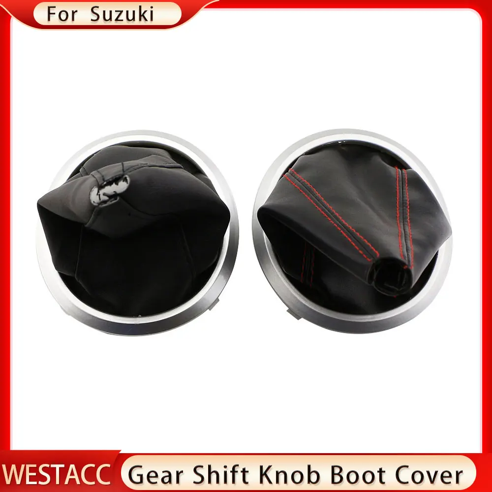 Car Gear Shift Knob Boot Gaiter Dust Cover Collar for Suzuki Swift SX4 Alto MK2 2005 2006 2007 2008 2009 2010 MT Accessories