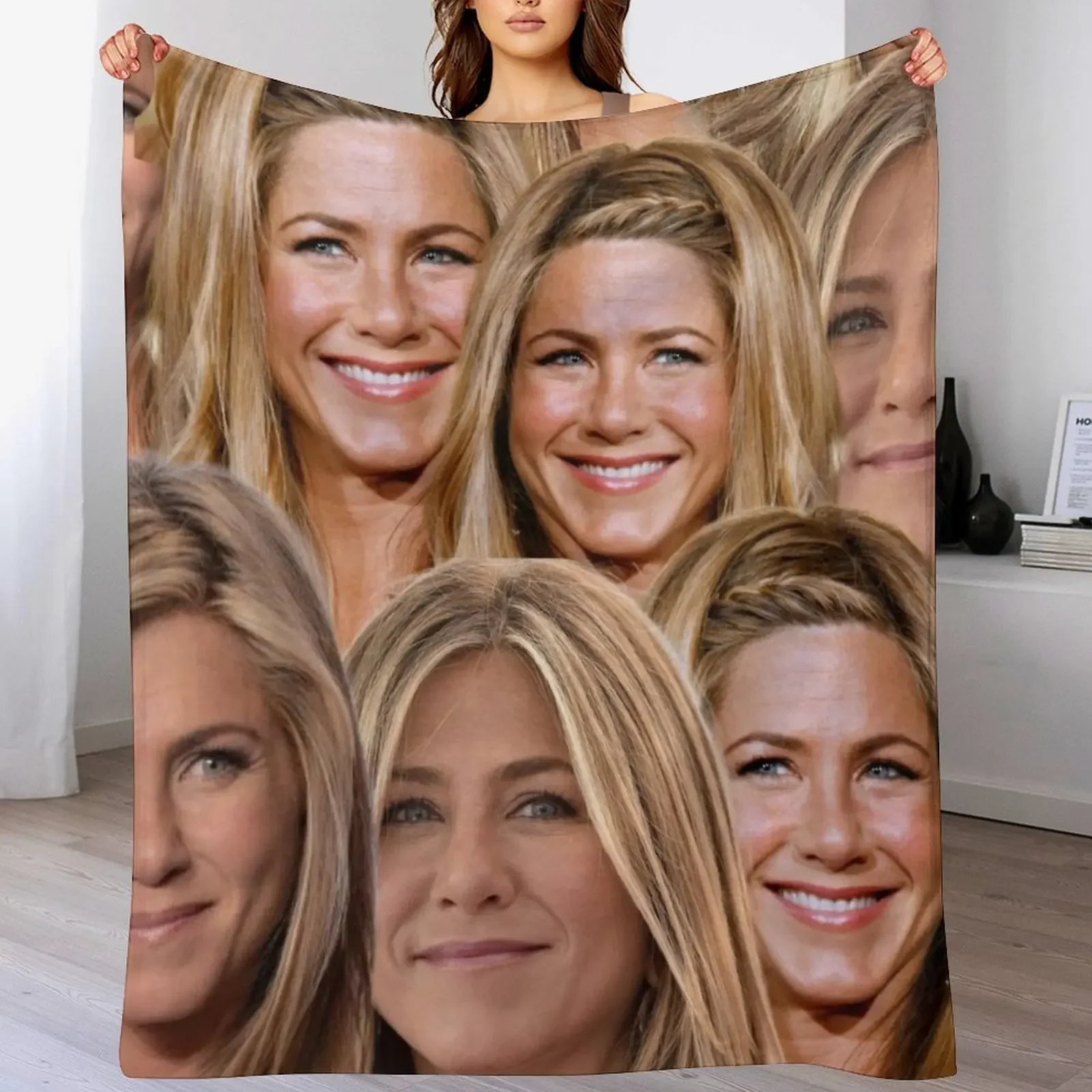 Jennifer Aniston Collage Throw Blanket For Sofa Thin Soft Plush Plaid Softest Polar Blankets