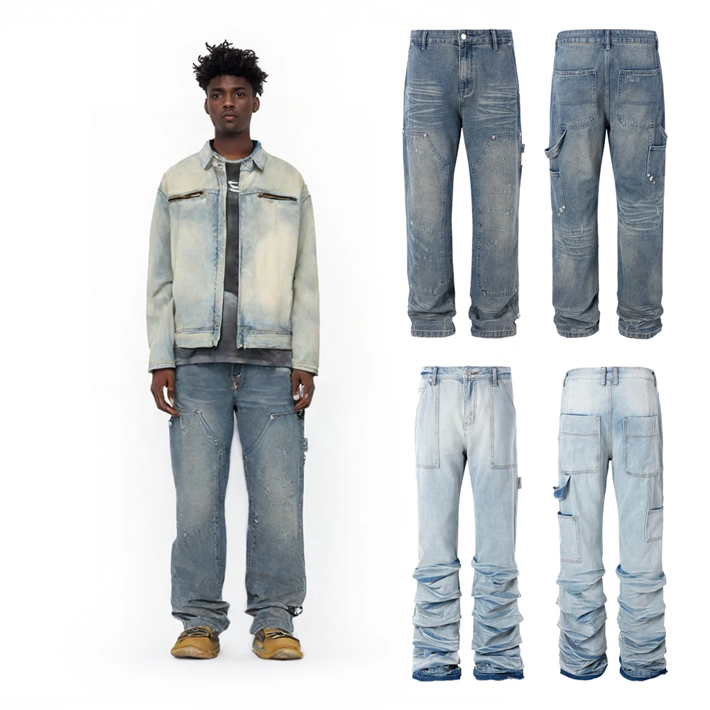 

Мешковатые джинсы, мужская одежда, хип-хоп, уличный стиль, ретро, повседневные прямые брюки большого размера, уличная одежда, расклешенные джинсы, японский Y2k 2000-х годов