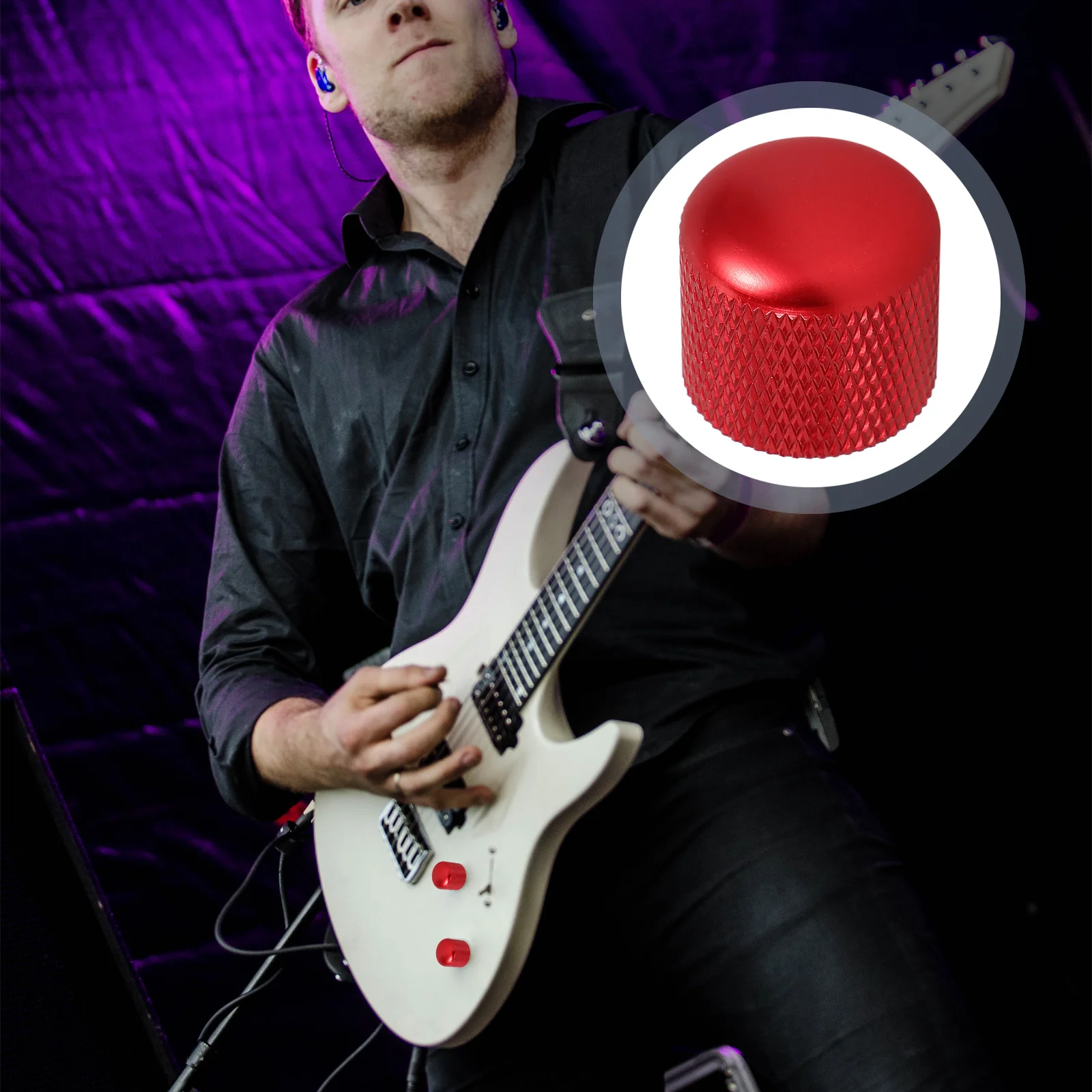 5 Stück Potentiometerknopf E-Gitarren Knöpfe Ersatz Bass Lautstärke Rot Zubehör