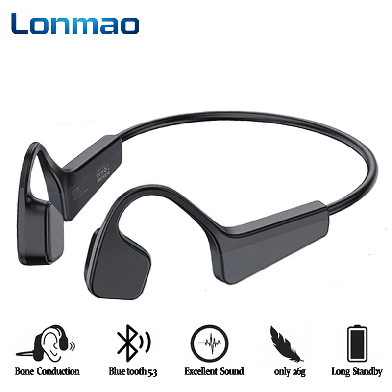 Bone Conduction Bluetooth 5.3 Earphones TWS HiFi Sound Gaming Earbuds Wireless Sport Headset Long Standby with Mic Headphone