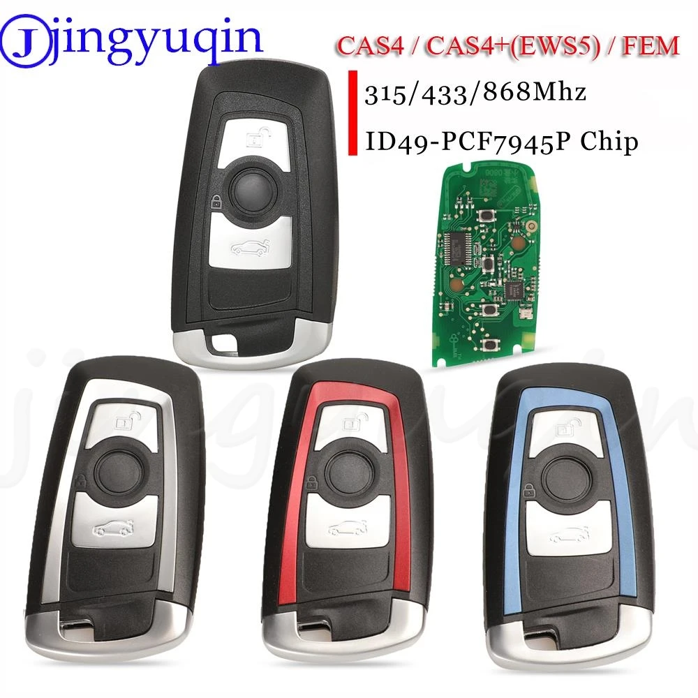 

jingyuqin CAS4 315/433/868Mhz PCF7945 Smart Remote Key Keytless Entry For BMW 3 5 7 Series 523 528 535 550 318 320 325 328 330