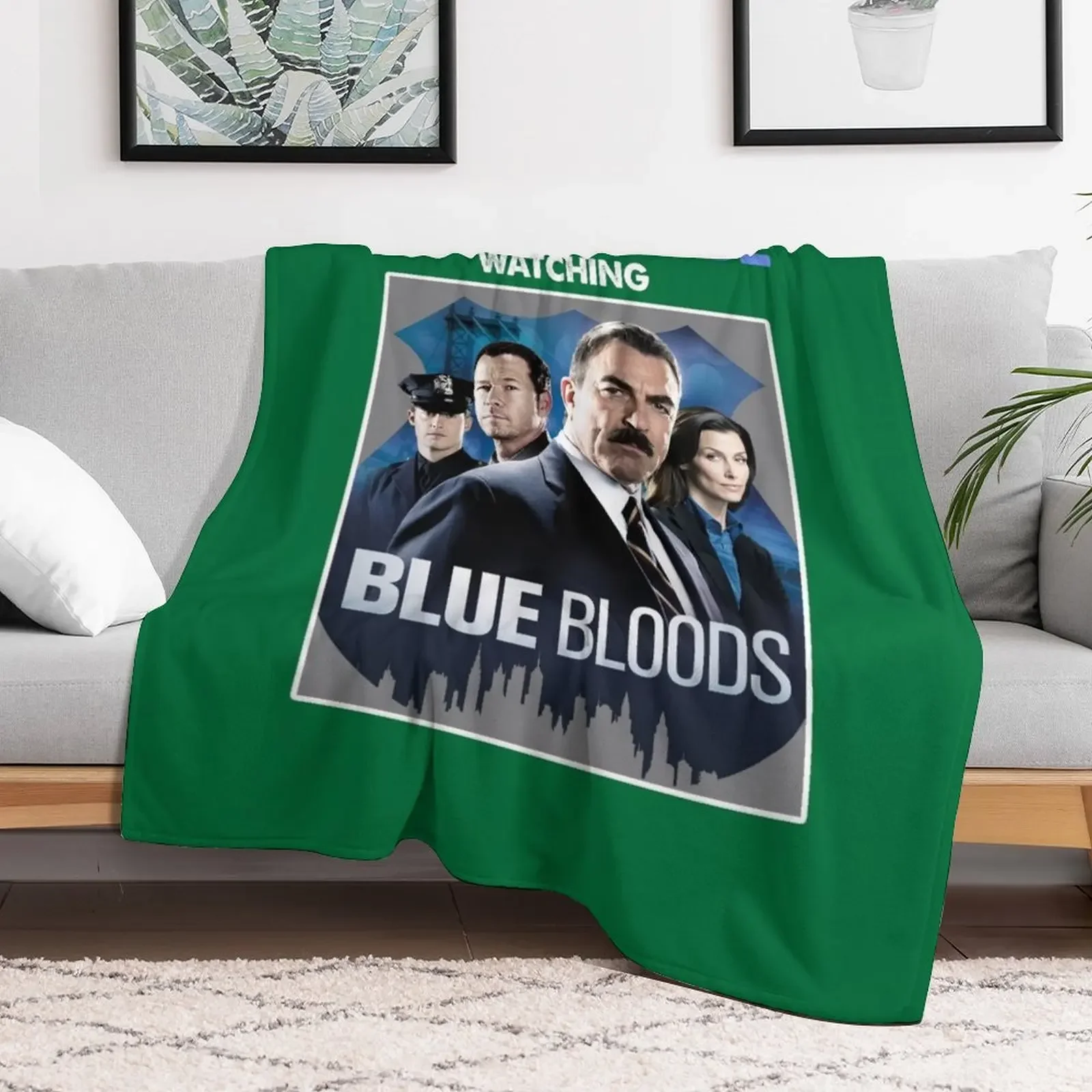 I'd Rather Be Watching Blue Bloods Gift Tee Basic Novelty Tees Graphics black Throw Blanket Baby Warm Blankets