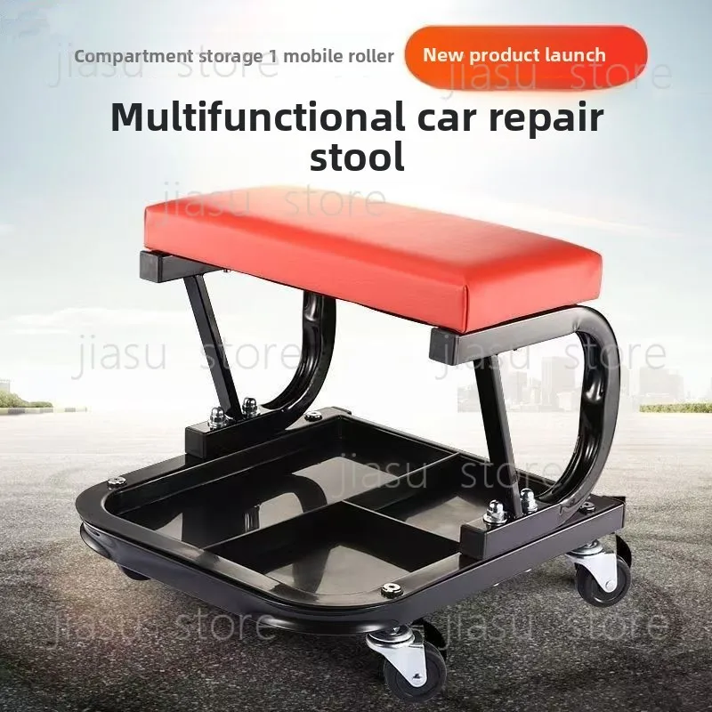 

Rolling Work Stool with Universal Wheels Multifunctional Car Repair & Cleaning Stool for Garage