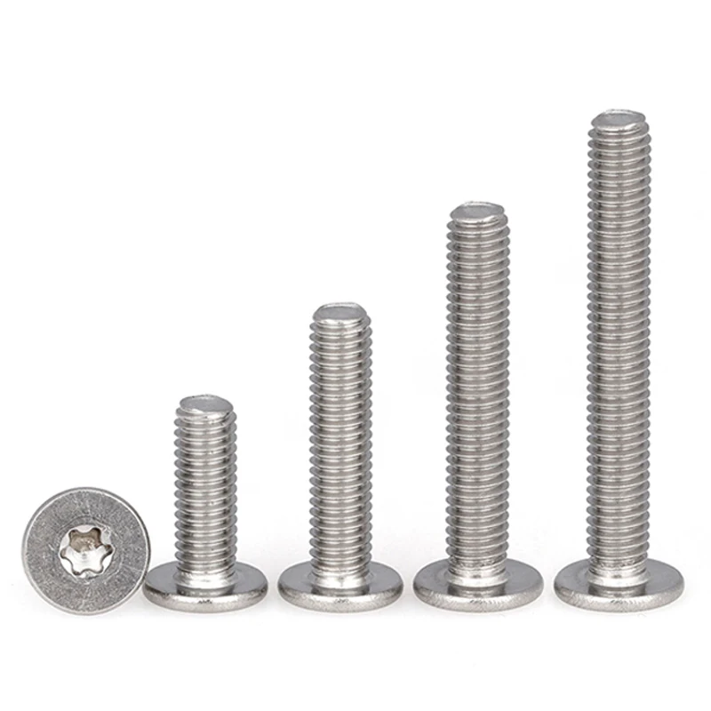 10-100pcs 304 Stainless Steel M2 M2.5 M3 M4 M5 M6 M8 CM Six-Lobe Torx Ultra Thin Super Low Flat Wafer Head Screw Bolt