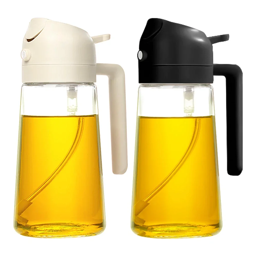 2 in 1 Glass Oil Sprayer & Dispenser Olive Oil Dispenser Bottle Kitchen Salad Olive Oil Spray For Cooking BBQ Spray Bottle