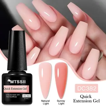 Mtssii 빛 변경 빠른 익스텐션 젤 누드 핑크 반영구 아크릴 젤 네일 광택제, UV 건설 빌더 UV 젤, 7ml