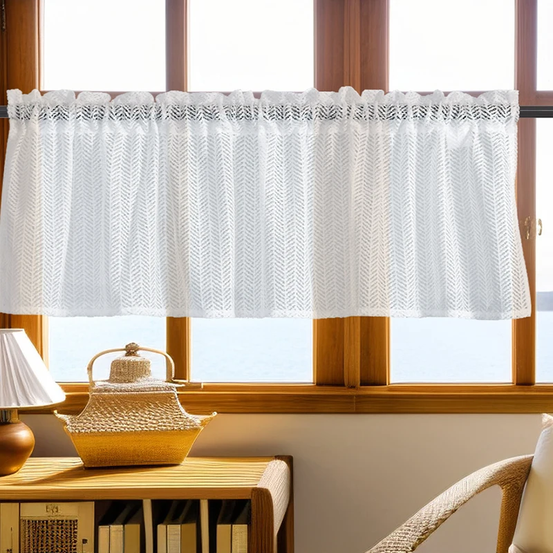 

White Sheer Valances for Window with Rod Pockets Light Filtering Semi Sheer Transparent Valance Curtains for Living Room Bedroom