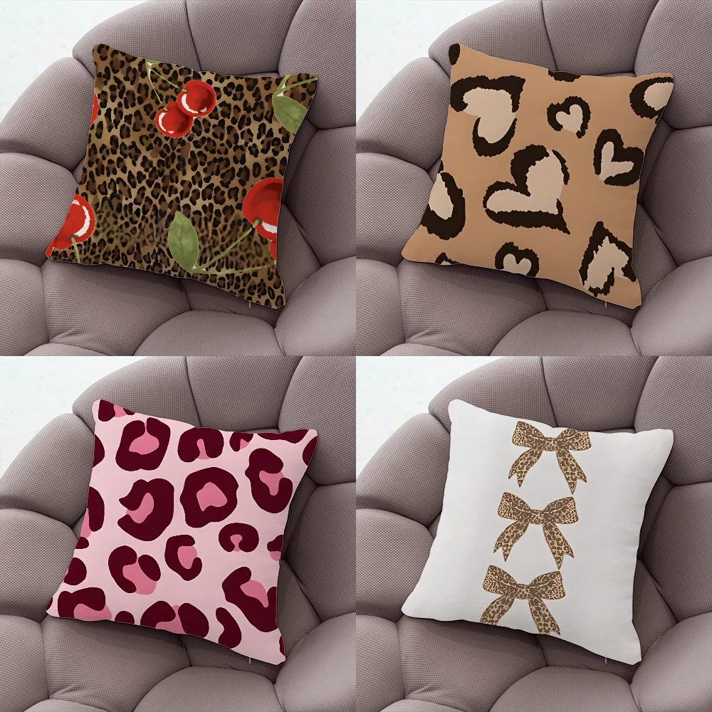 Fashion Tiger Leopard Print Pillow Case Pillow Case Living Room Sofa Cushion Cover Suitable For Home Bedroom Room Decoration